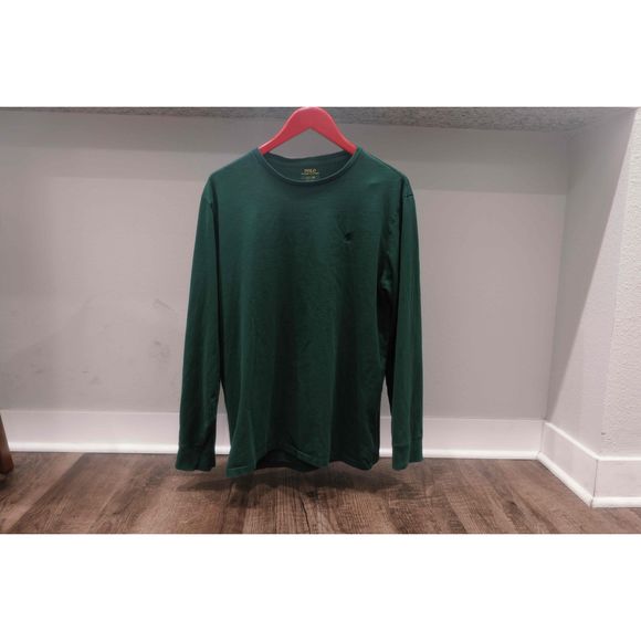 Polo Ralph Lauren Green Long Sleeve Crew Neck T-Shirt Mens Size Large - Picture 1 of 5